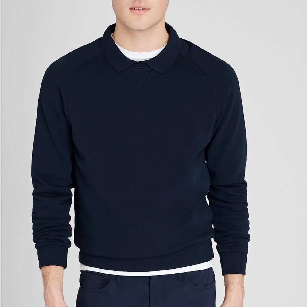 Double Collar Sweatshirt - New With Tags - NEVER WORN - Navy